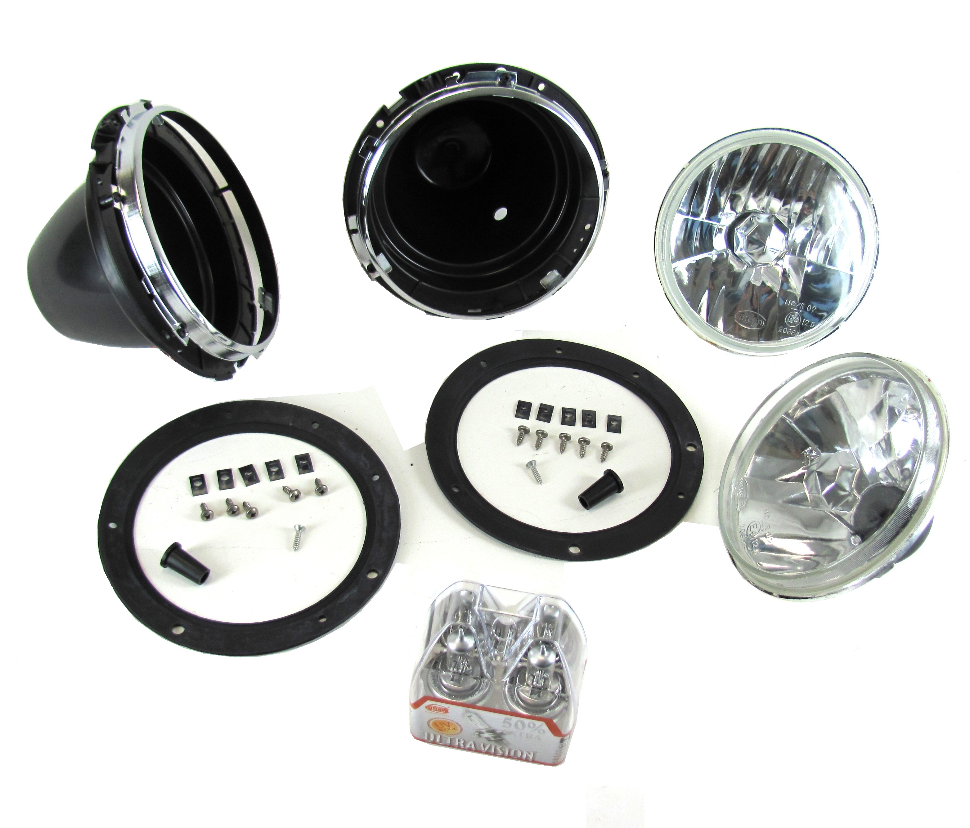 Complete Halogen 7" Headlight Kit for Austin / Morris Classic Mini